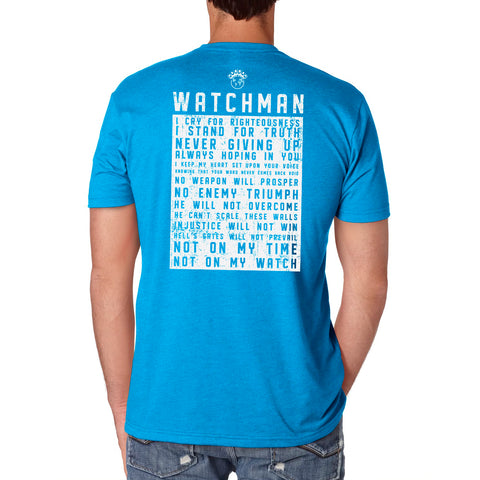Watchman T-shirt (back only) Turquoise